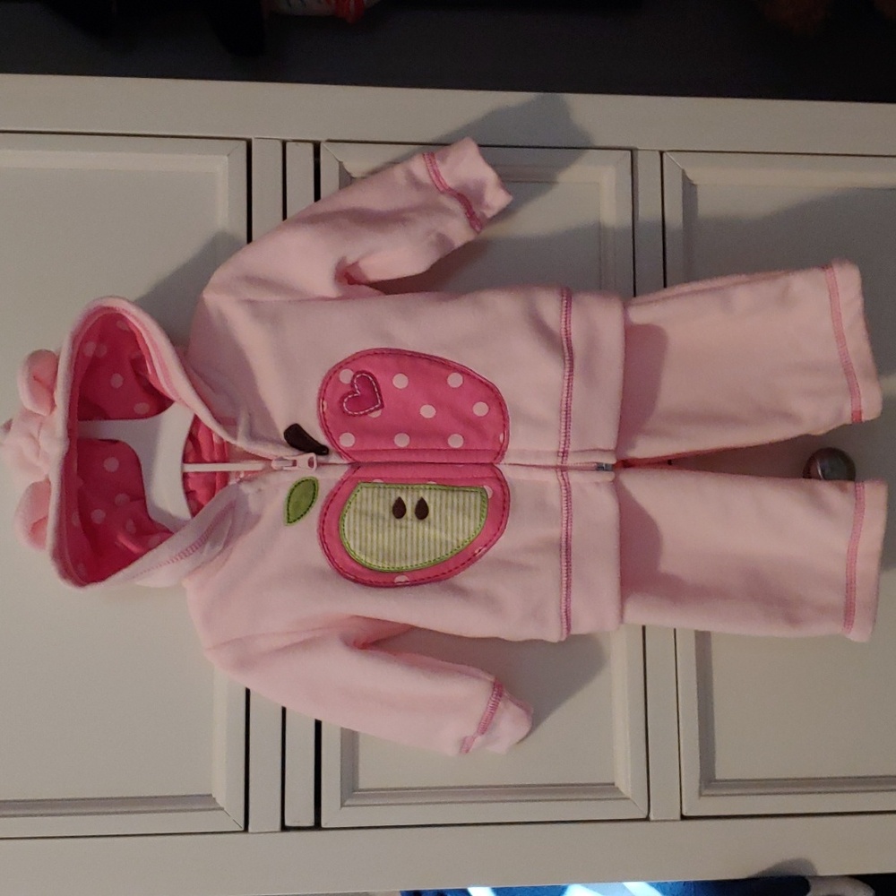 Baby girl zip up hoodie and pants set